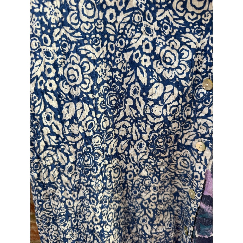 Habitat Blue Multi-Pattern Button-Up Blouse - Picture 7 of 10